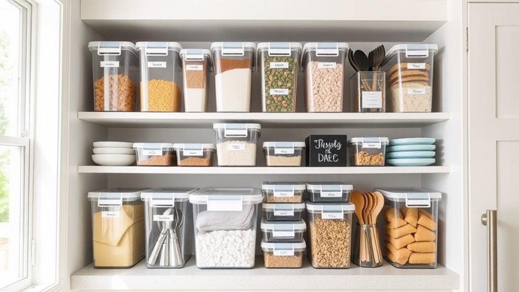 organize with clear bins