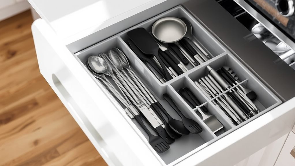 organize with collapsible drawers