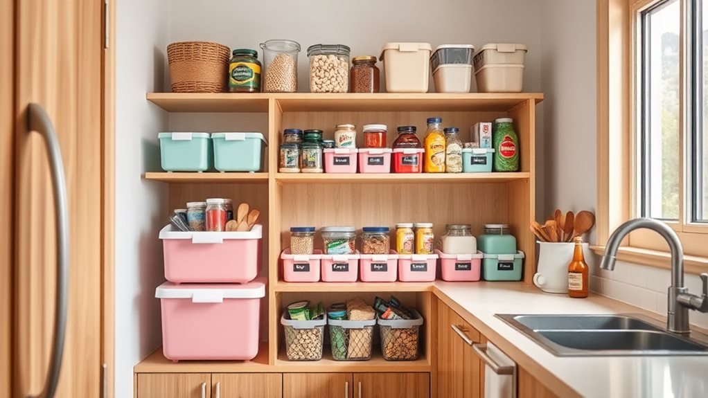 organize with stackable bins