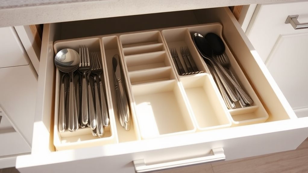 organize with stackable trays