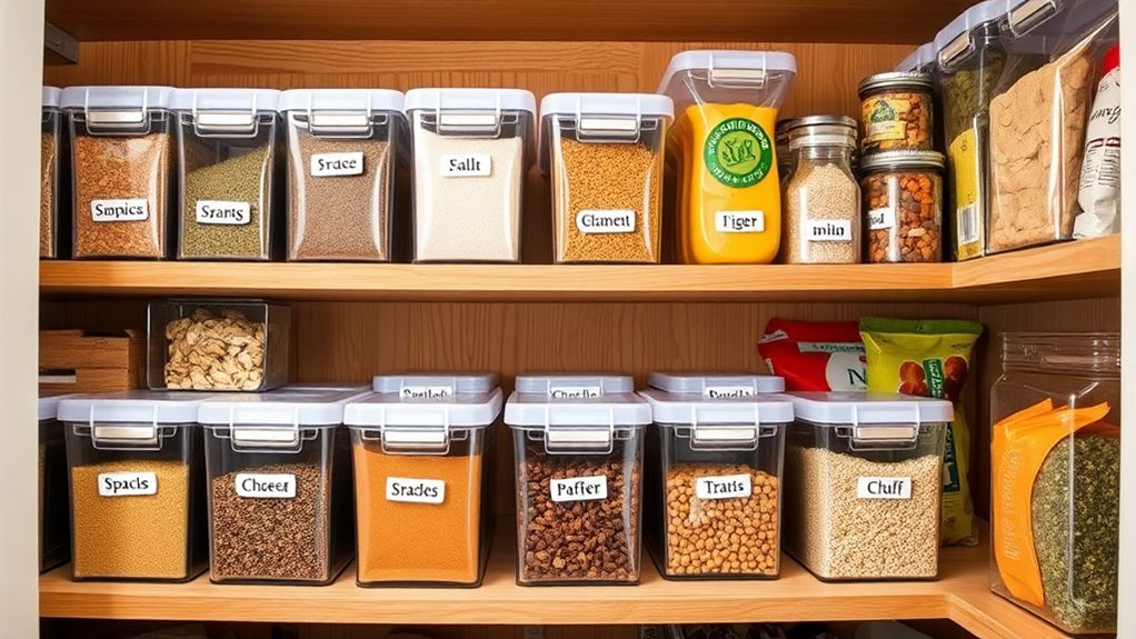 organize with transparent bins