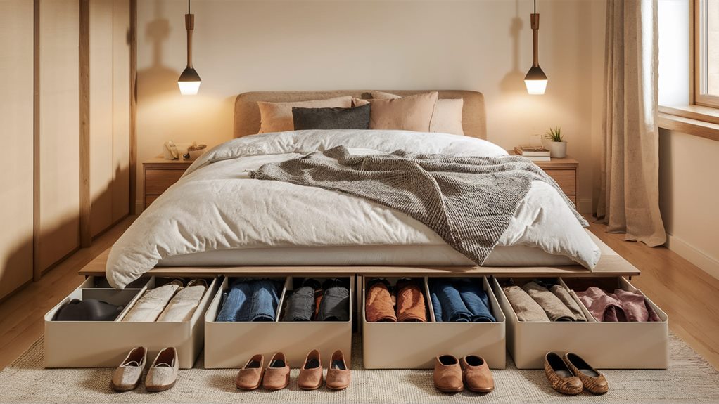 organize with under bed storage