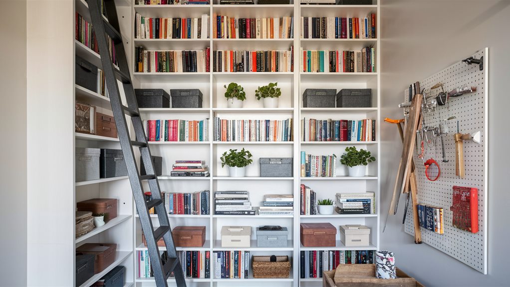 organize with vertical shelving