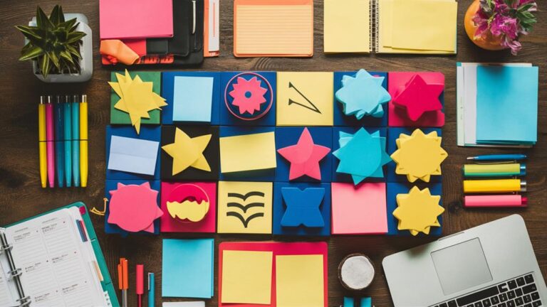 organized colorful sticky notes