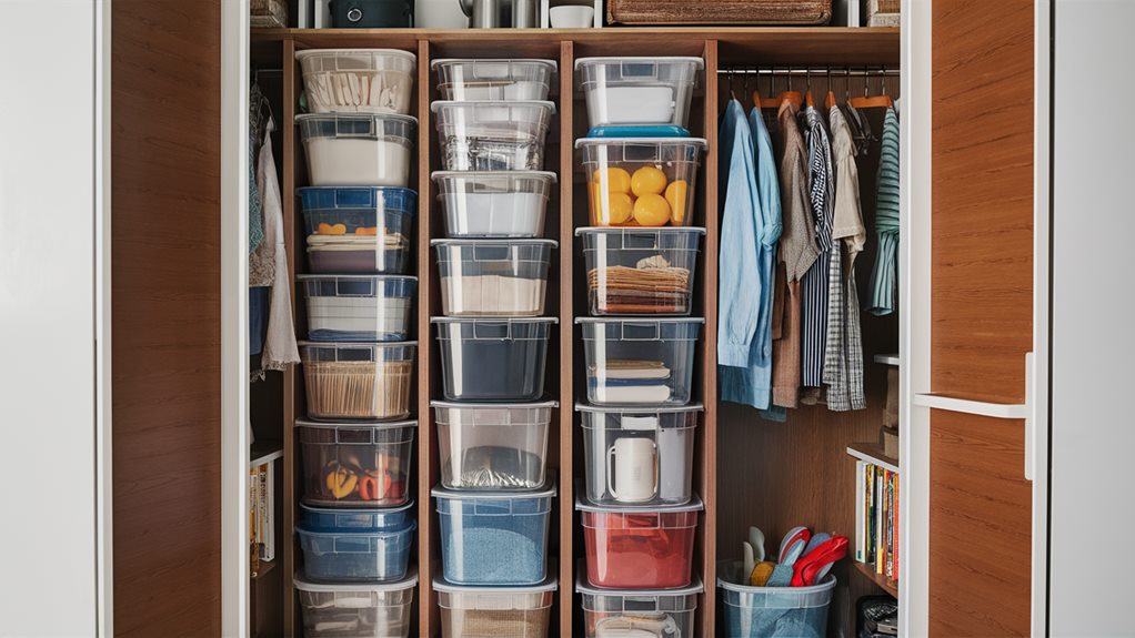 organizing with stackable bins