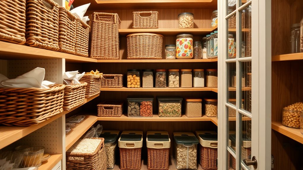 organizing with woven baskets