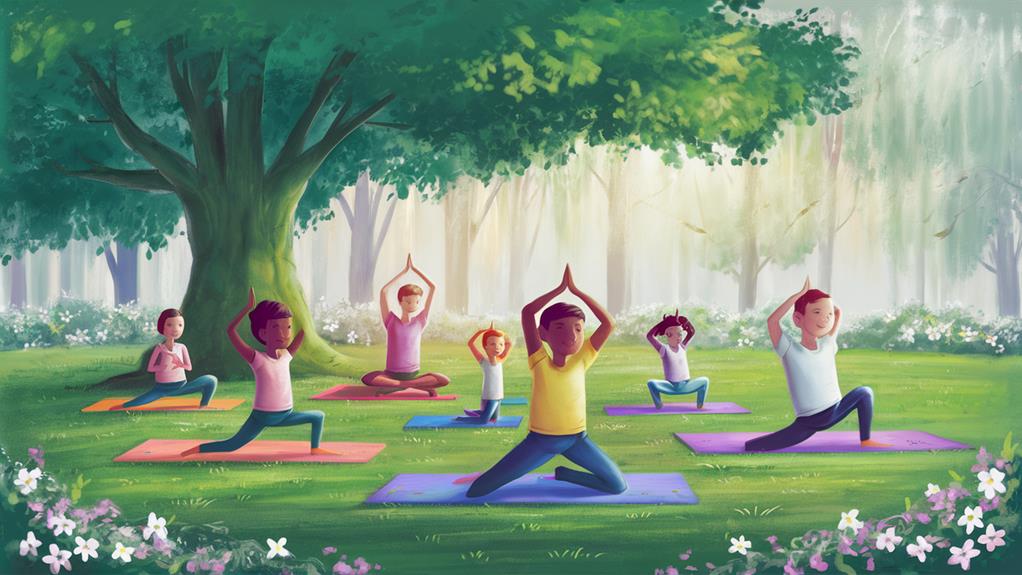 outdoor family yoga session