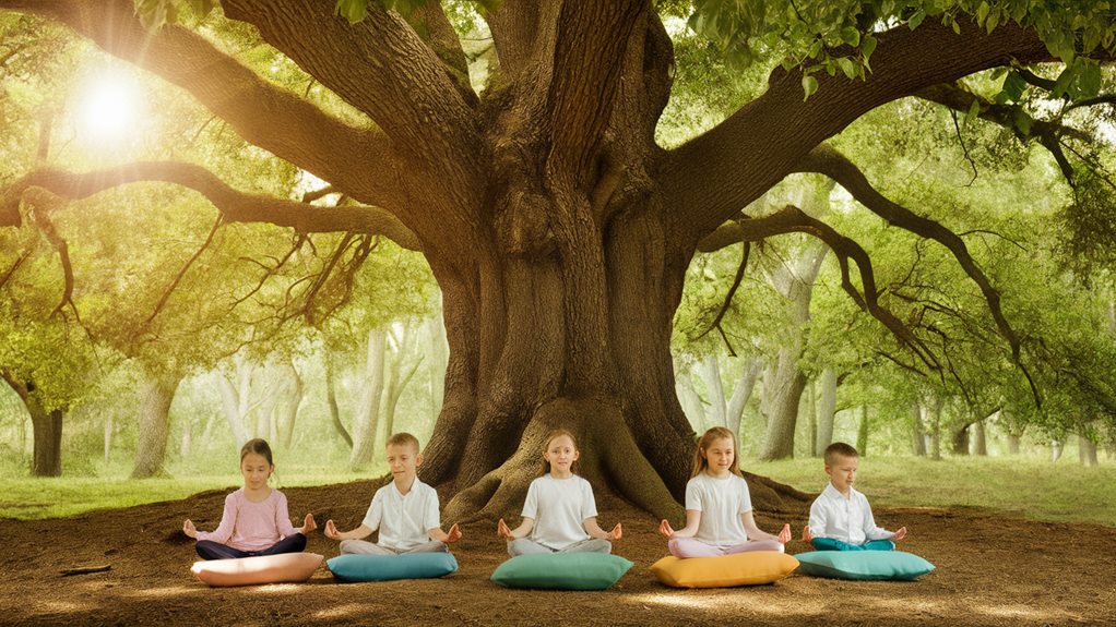 peaceful reflection under oak