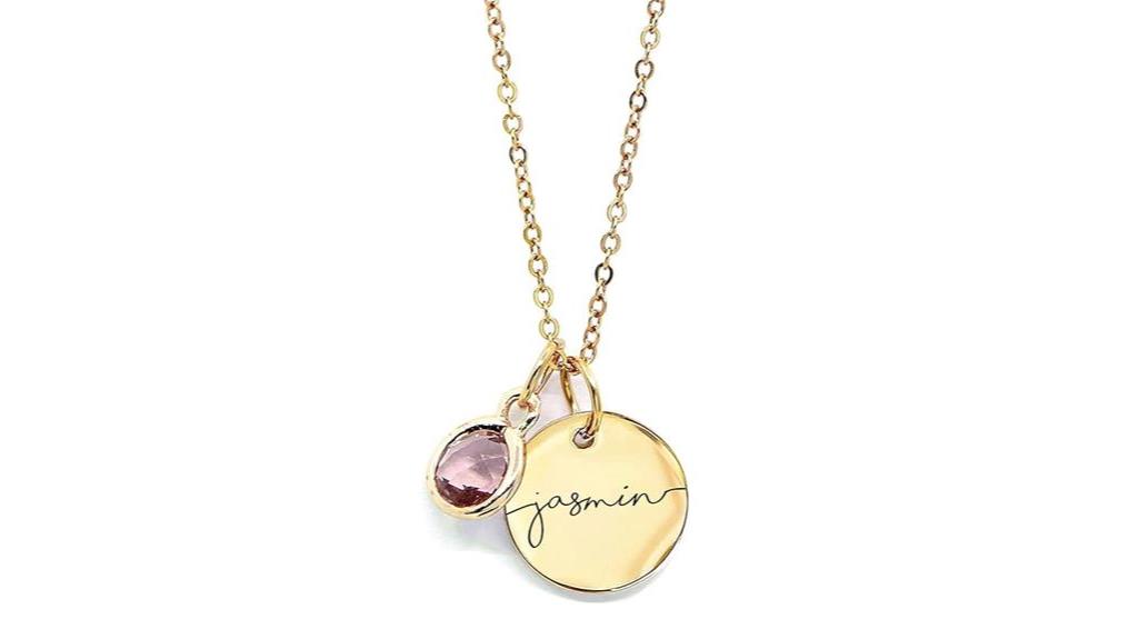 personalized birthstone name necklace