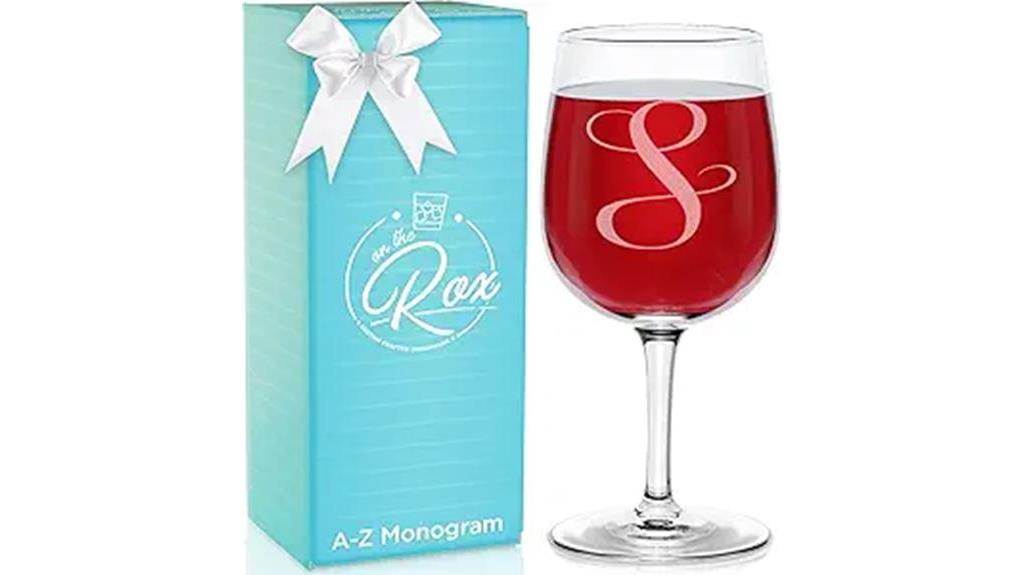 personalized monogrammed wine glass