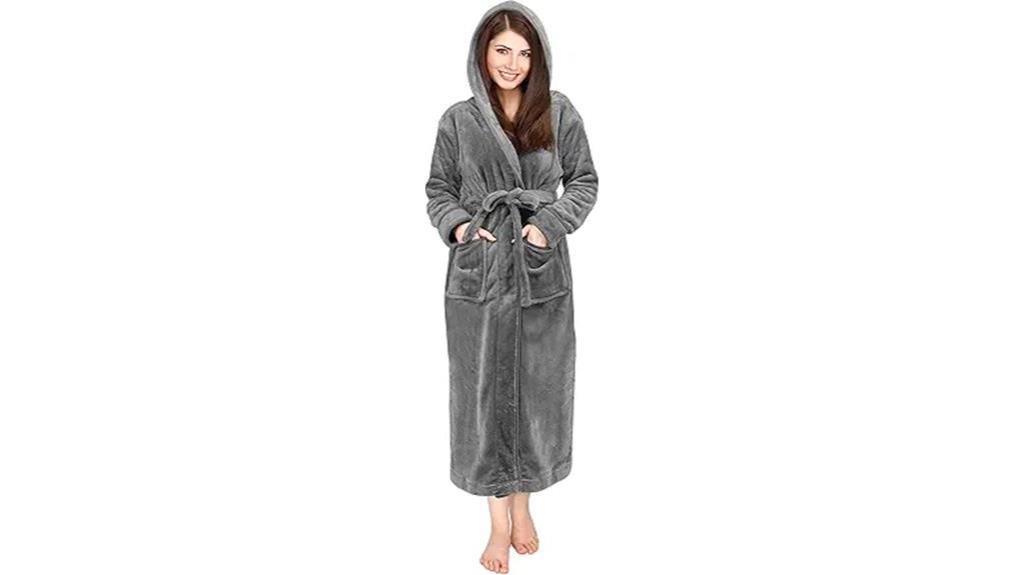 plush women s hooded bathrobe