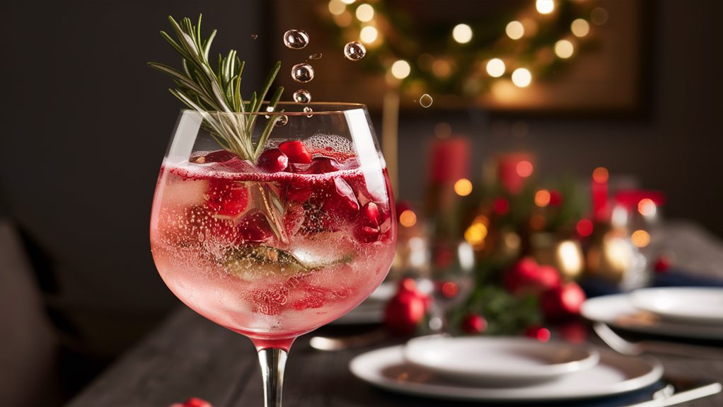 refreshing cocktail with pomegranate