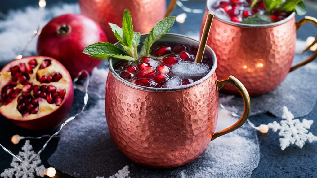 refreshing cocktail with pomegranate