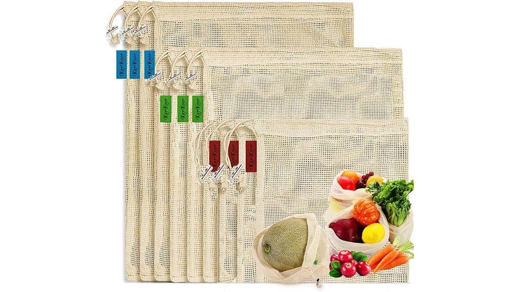 reusable cotton produce bags