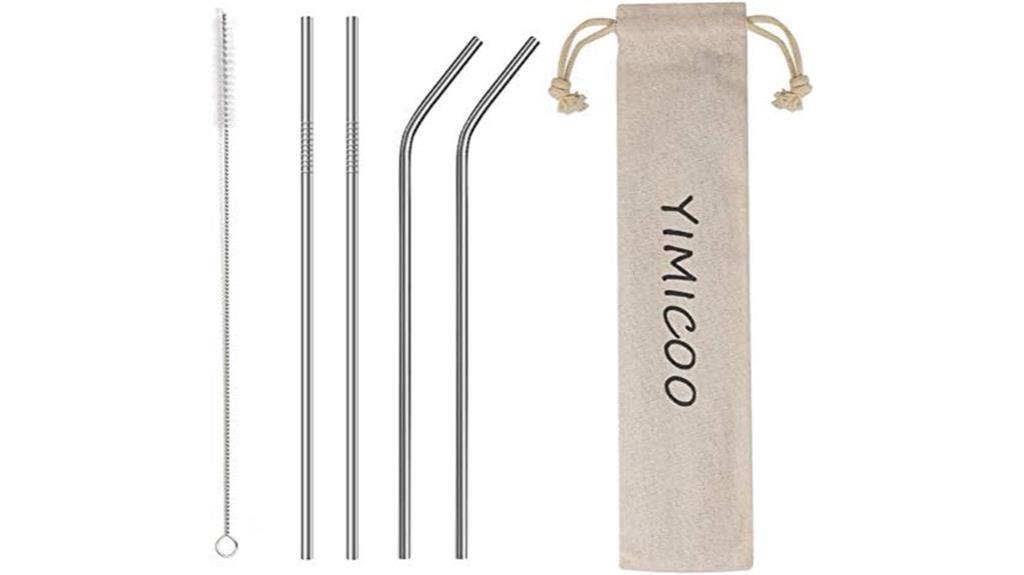 reusable stainless steel straws set