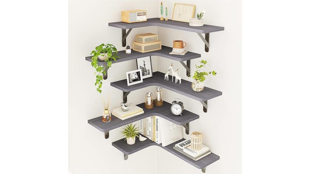 rustic wood floating shelves