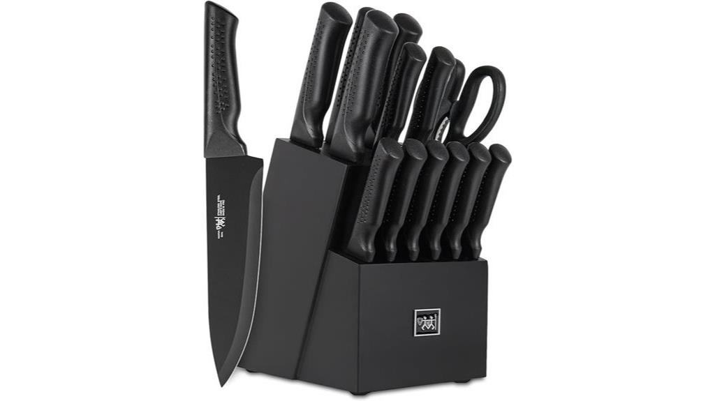 self sharpening black knife set