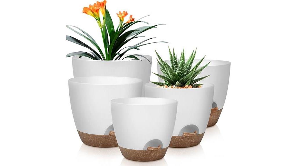 self watering plant pot set