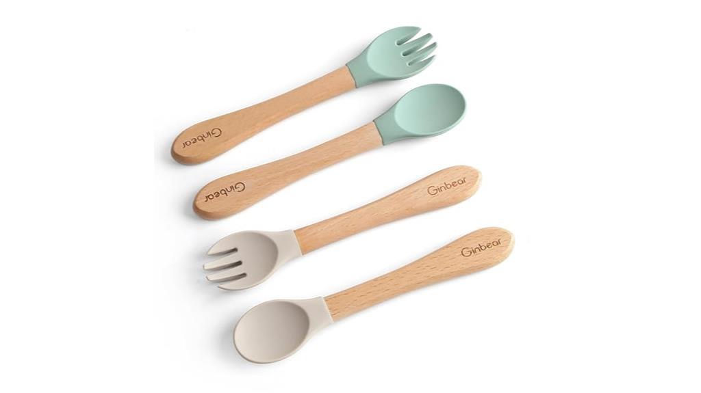 silicone toddler spoon fork set