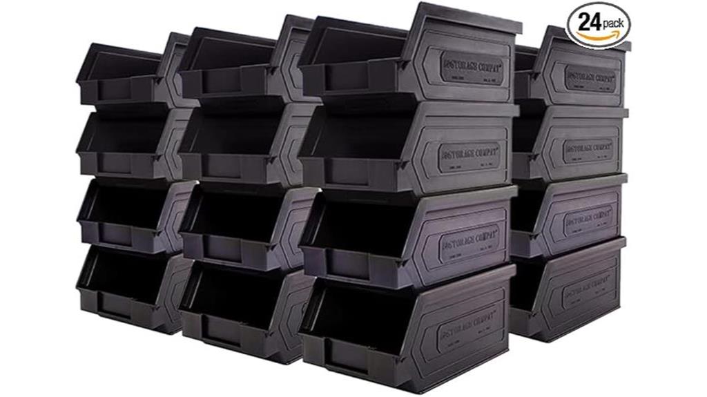 stackable plastic storage bins