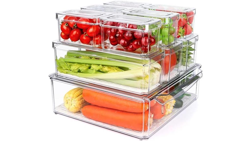 stackable refrigerator organizer bins