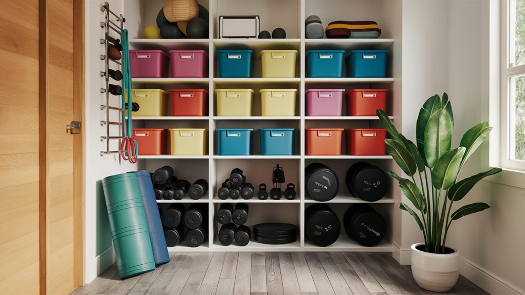 stay organized with bins