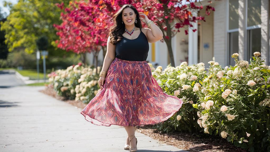 stylish mid length skirts