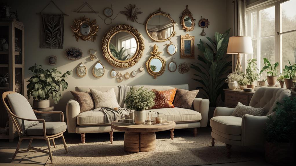 stylish reflective wall accents