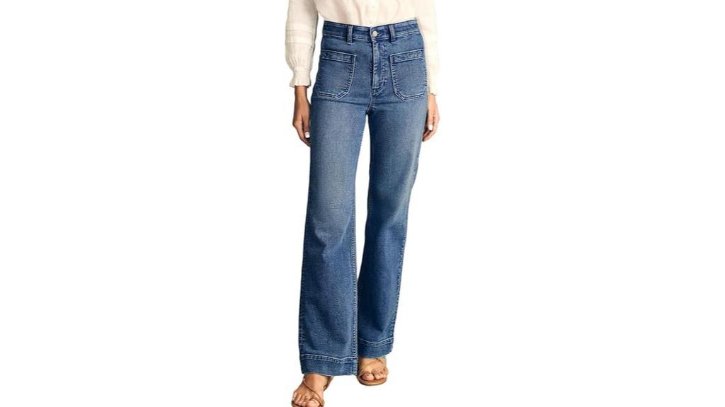 stylish wide leg high waisted jeans