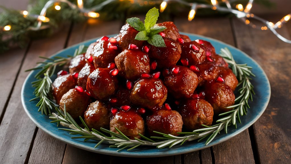 tasty meatballs with pomegranate