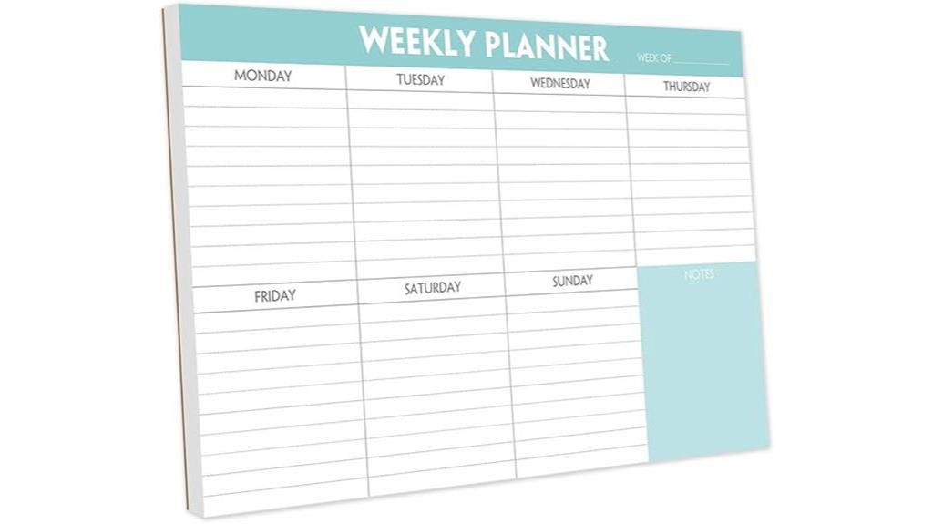 tear off weekly planner notepad