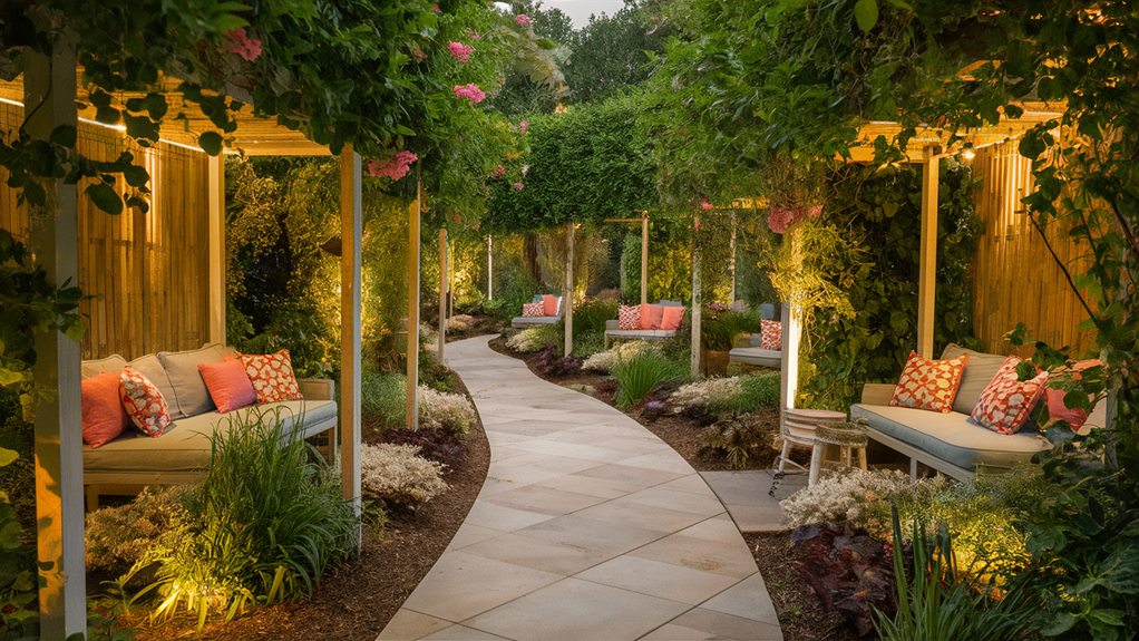 tranquil botanical walkways blooming