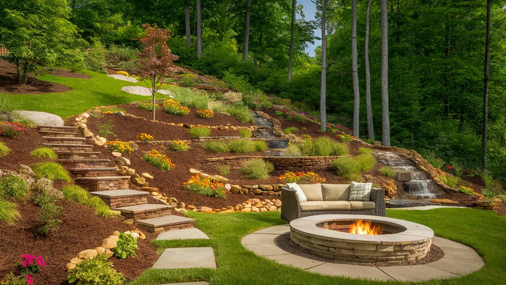 transform sloped backyard landscaping