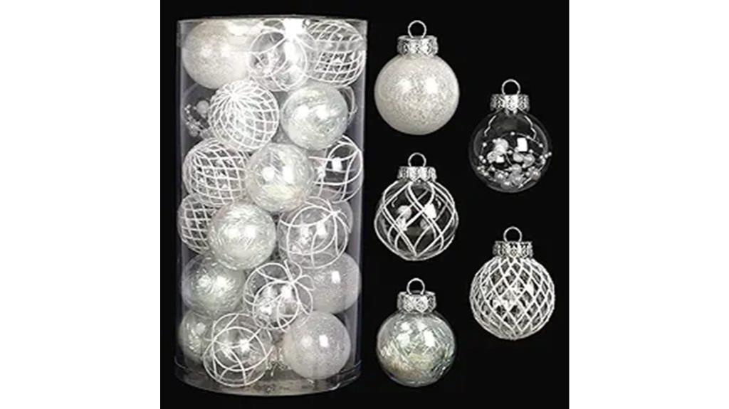 transparent christmas ornaments set