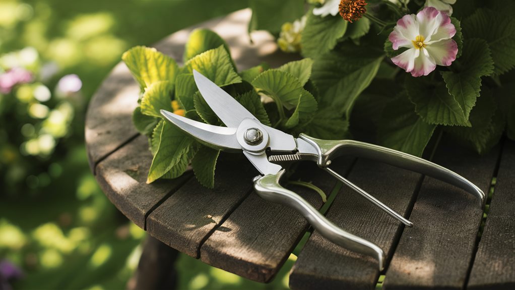 trimming garden with precision