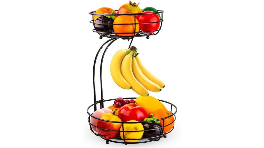 two tier fruit basket hanger