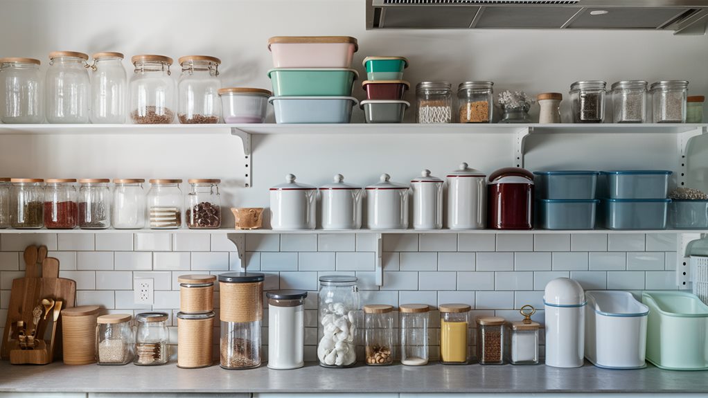 variety of kitchen storage