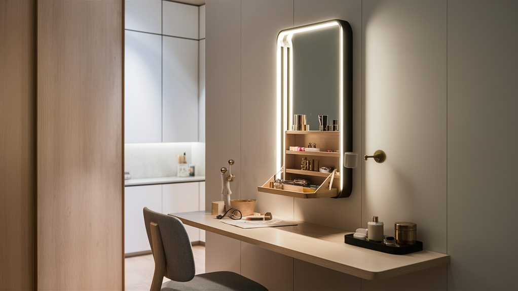 versatile mirrors with compartments