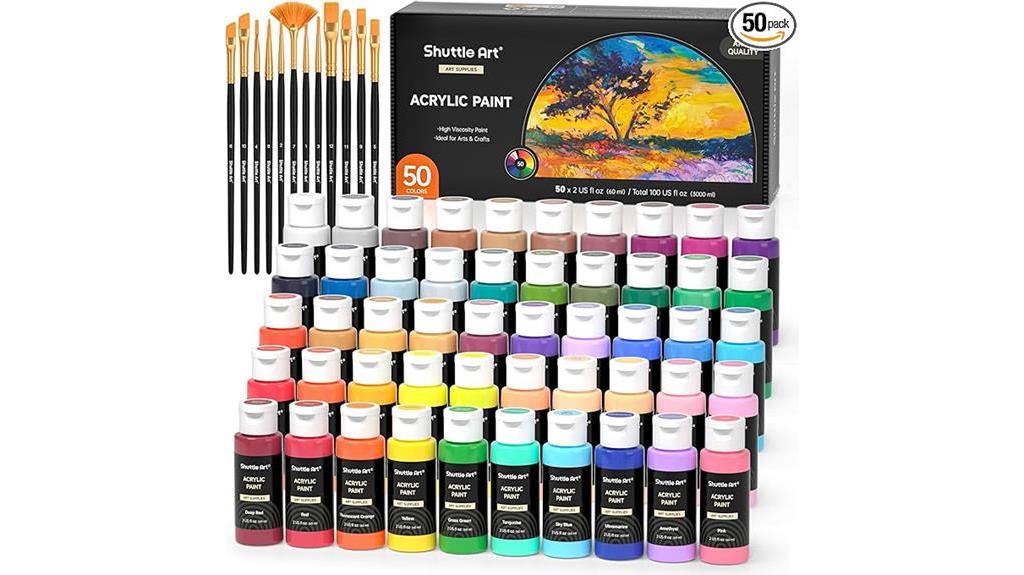 vibrant 50 color acrylic set