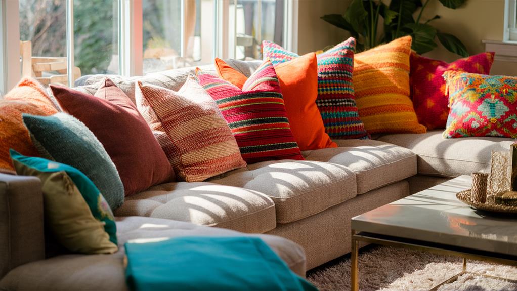 vibrant decorative cushions