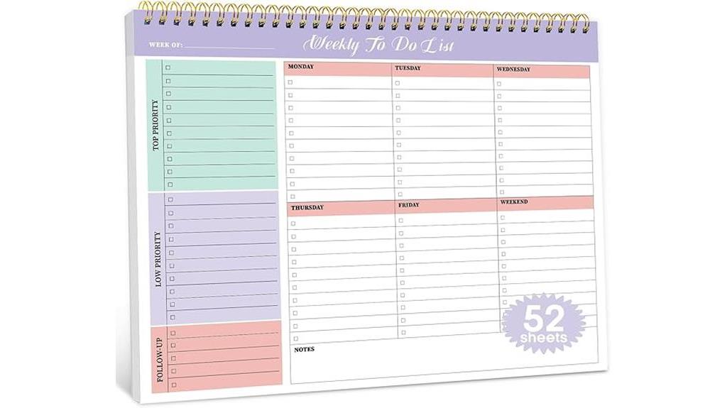 violet dream weekly notepad