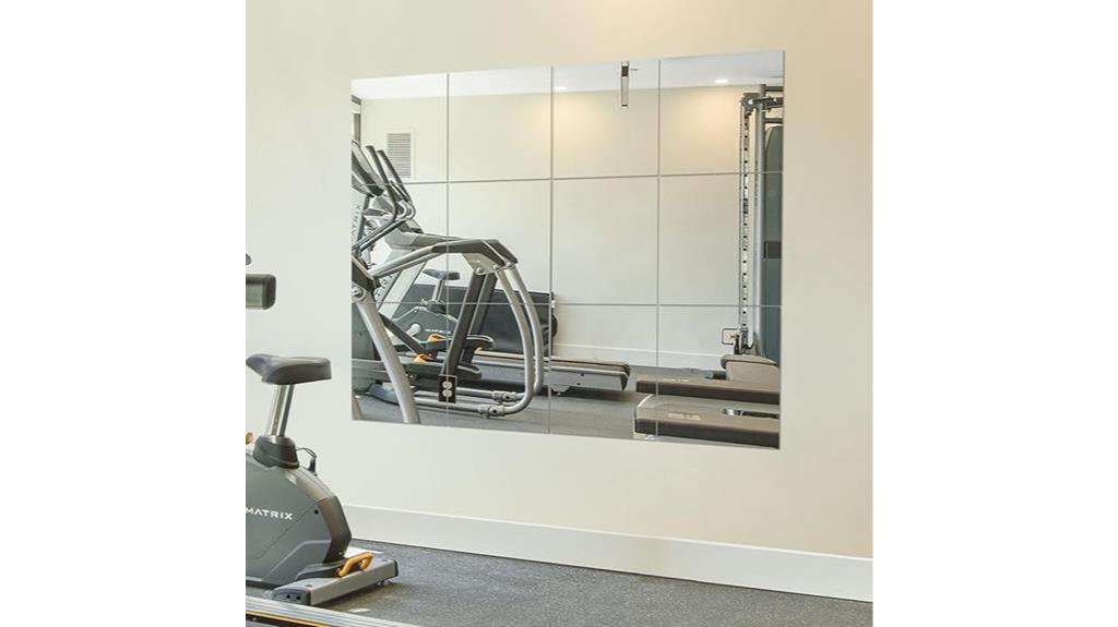 wall mounted gym mirrors set