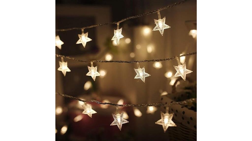 warm white star string lights