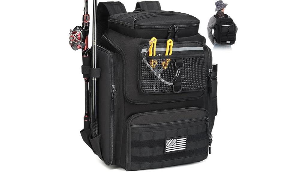 water resistant fishing backpack 45l