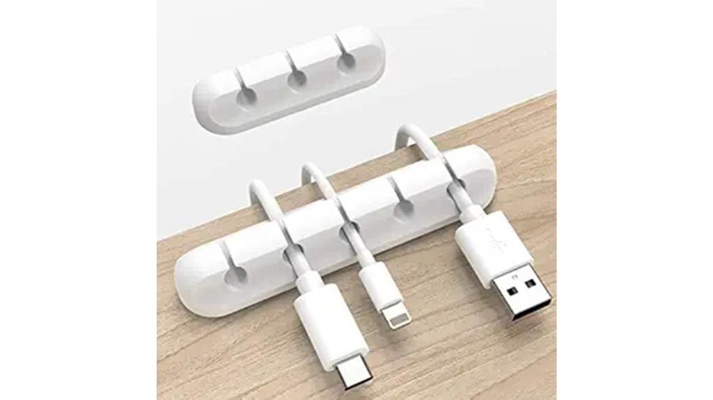 white cable clips organizer