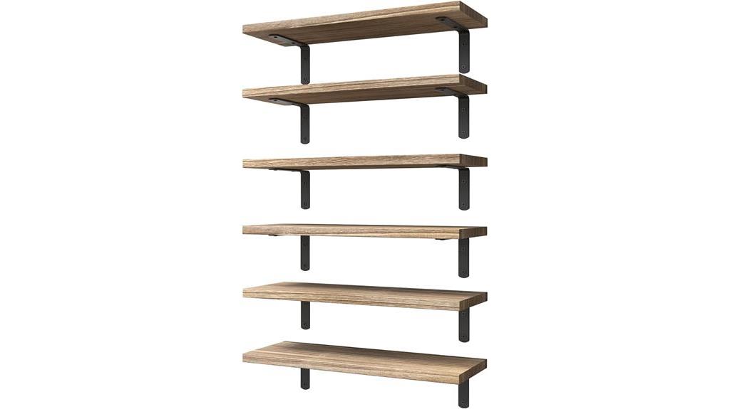 wood floating shelves set