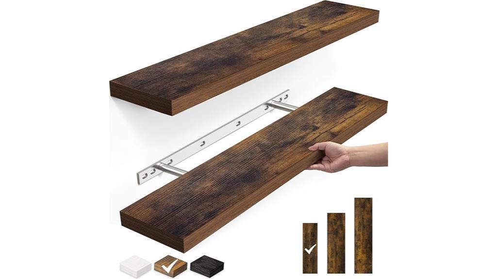 wood floating wall shelves